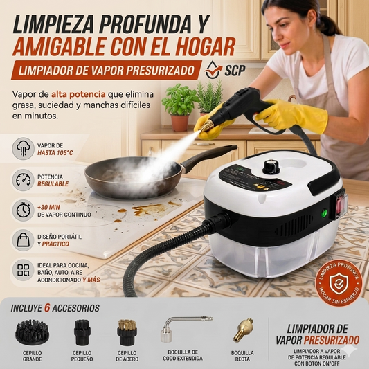 Limpiador A Vapor Presion 2500w Portatil